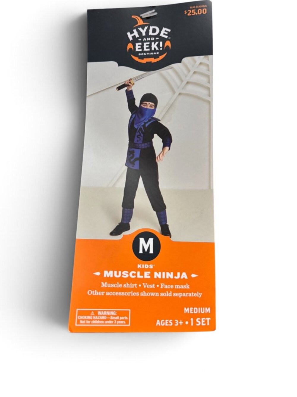 Hyde and Eek Kids Muscle Ninja Halloween Costume Black Blue